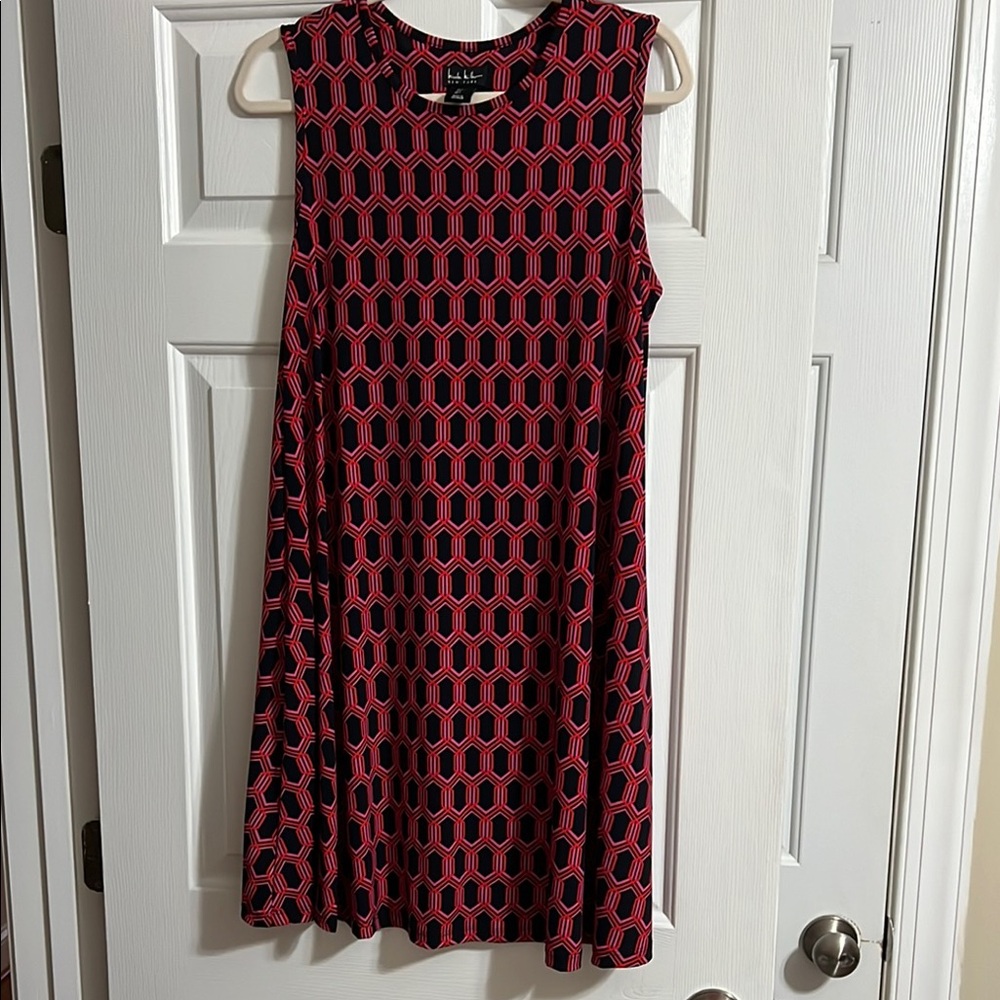 Nicole Miller Sleeveless Patterned Dress Size Large